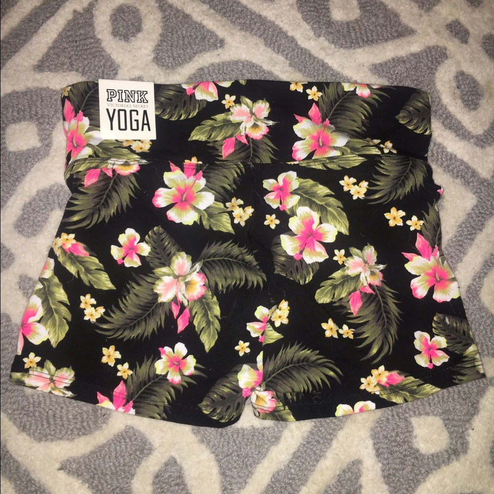 Pink yoga shorts