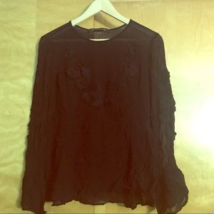 Zara sheer top with aplique