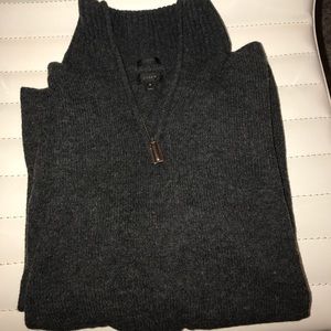 J. Crew zip pullover sweater, dark gray, slim fit