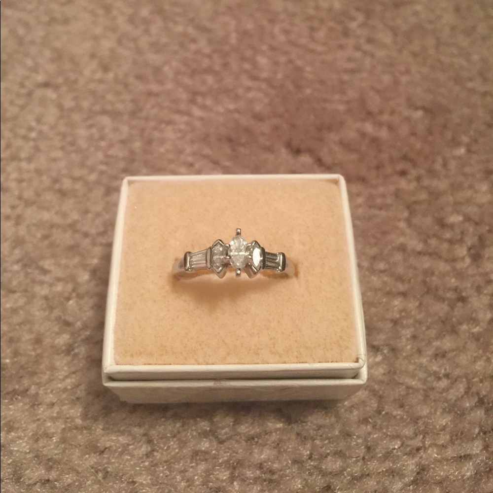 White gold and diamond ring.