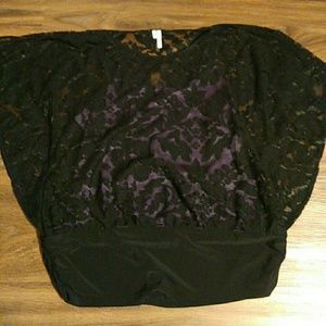 Black/ Purple lace top