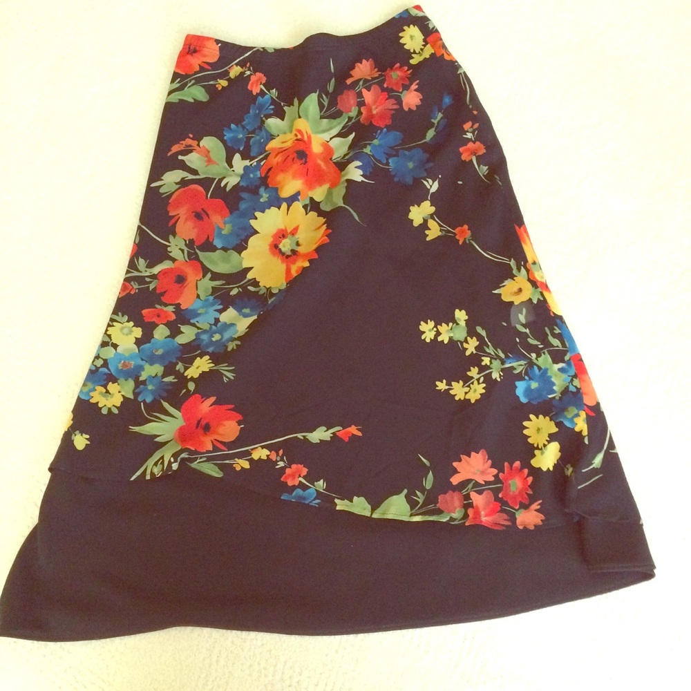 Beautiful flowered skirt reverses to black