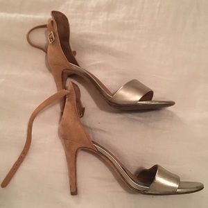 Joie metallic and suede heels