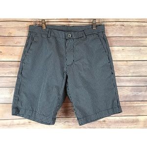 {CALVIN KLEIN} Black Gray Plaid Shorts, Size 29