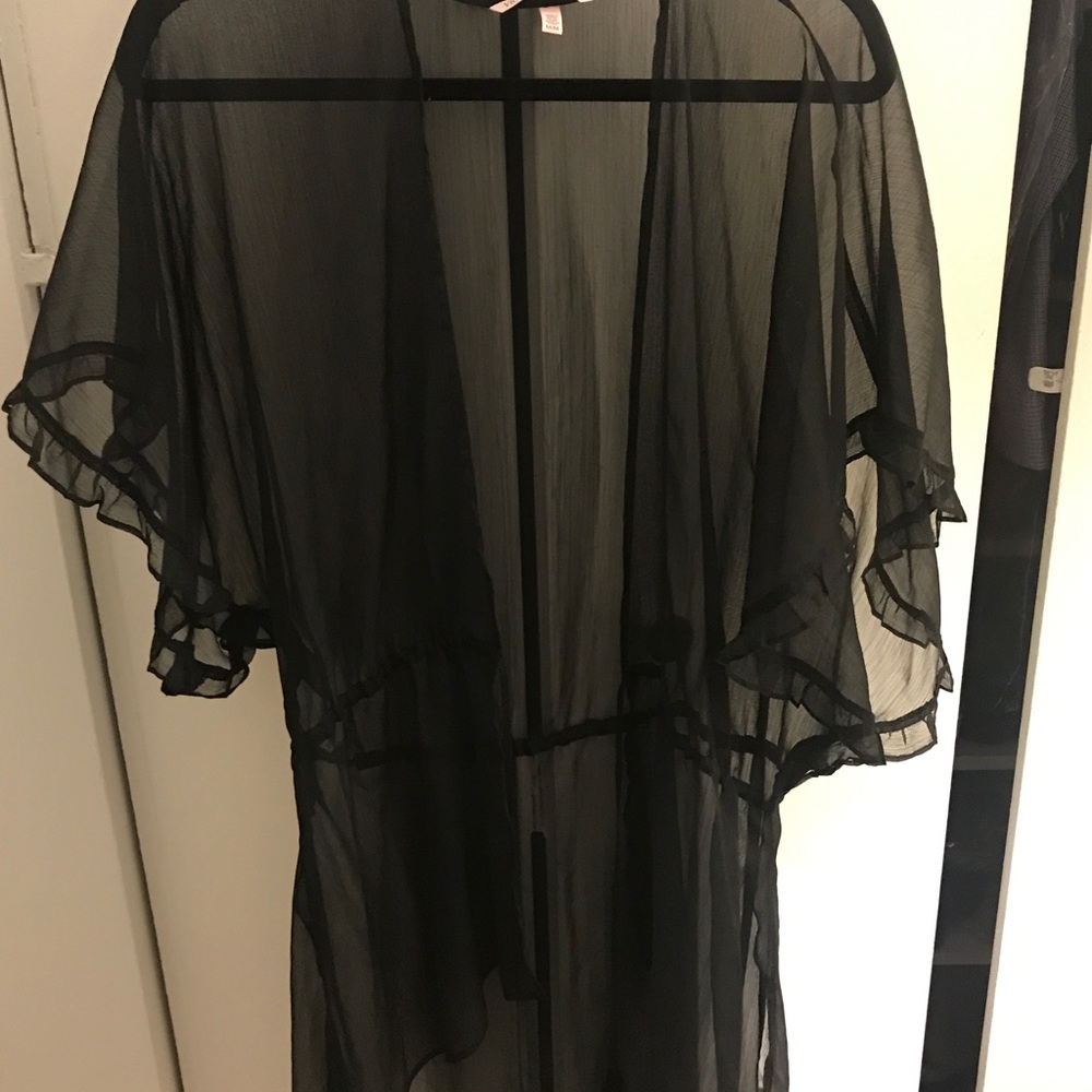 Black sheer Victoria’s Secret swim cover up