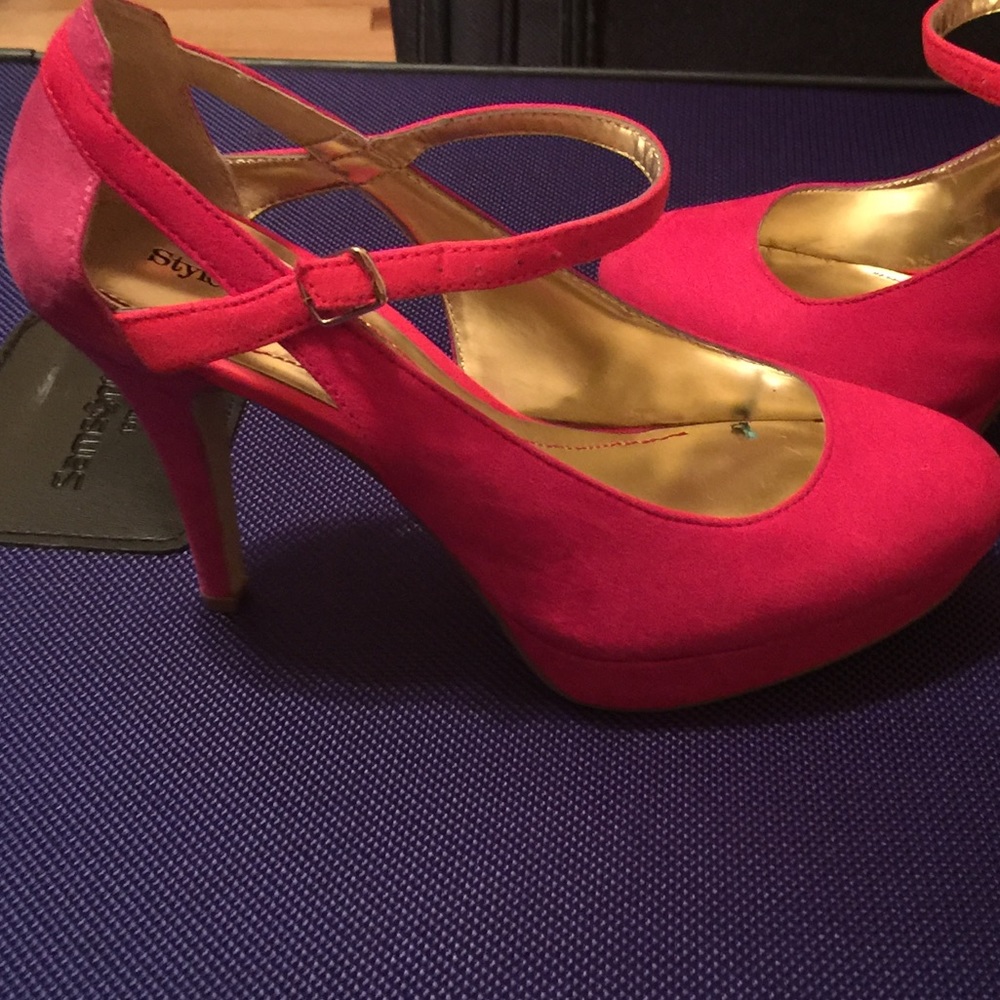 Red/Purple  Suede Platform heels