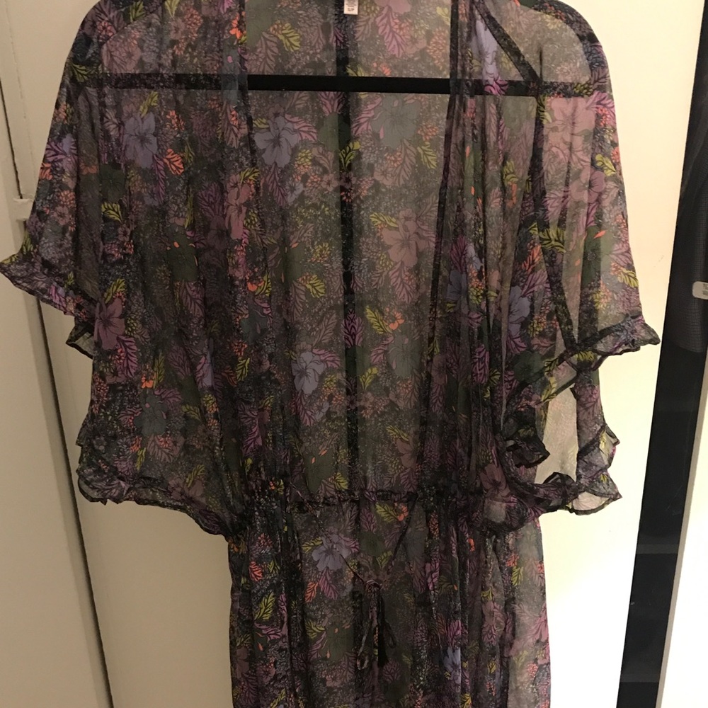 Black floral swim cover up from Victoria’s Secret