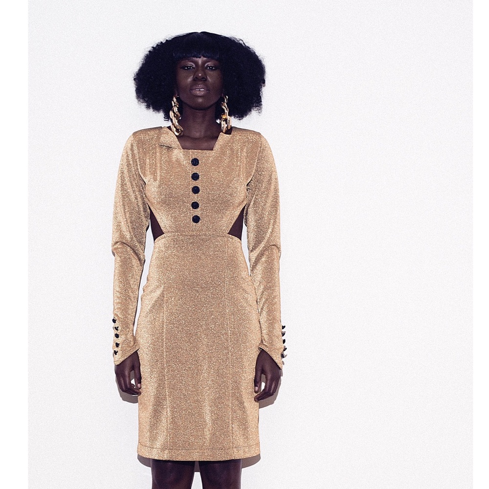 1990's Gold Vintage Party Dress