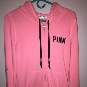 Pink zip up sweatshirt
