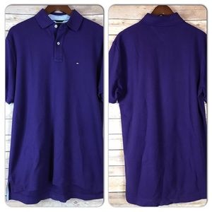 {TOMMY HILFIGER} Purple Regular Long Tail Polo, M