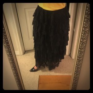 Sharon Tang black lace ruffle skirt 🎀