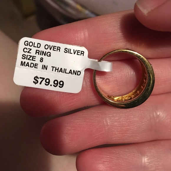 Gold over silver CZ Ring - Picture 3 of 3