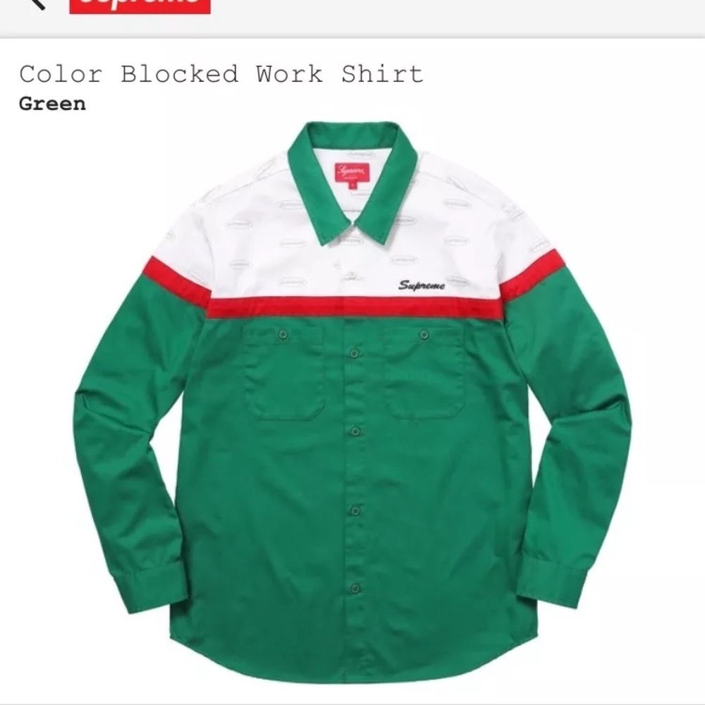 Supreme color Blocked Work Shirt
