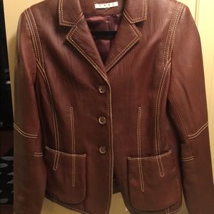 Brown leather jacket