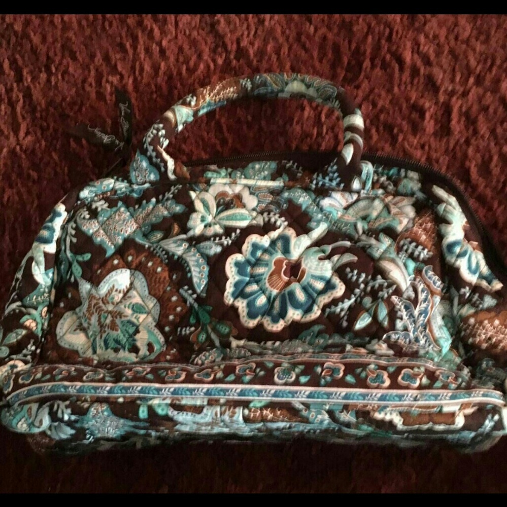 Vera Bradley Java Blue large hand bag ~guc
