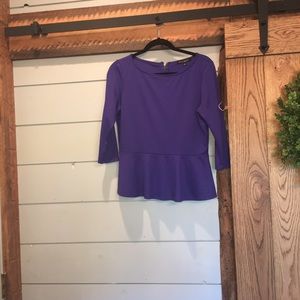Royal blue peplum top dressy euc great for work!