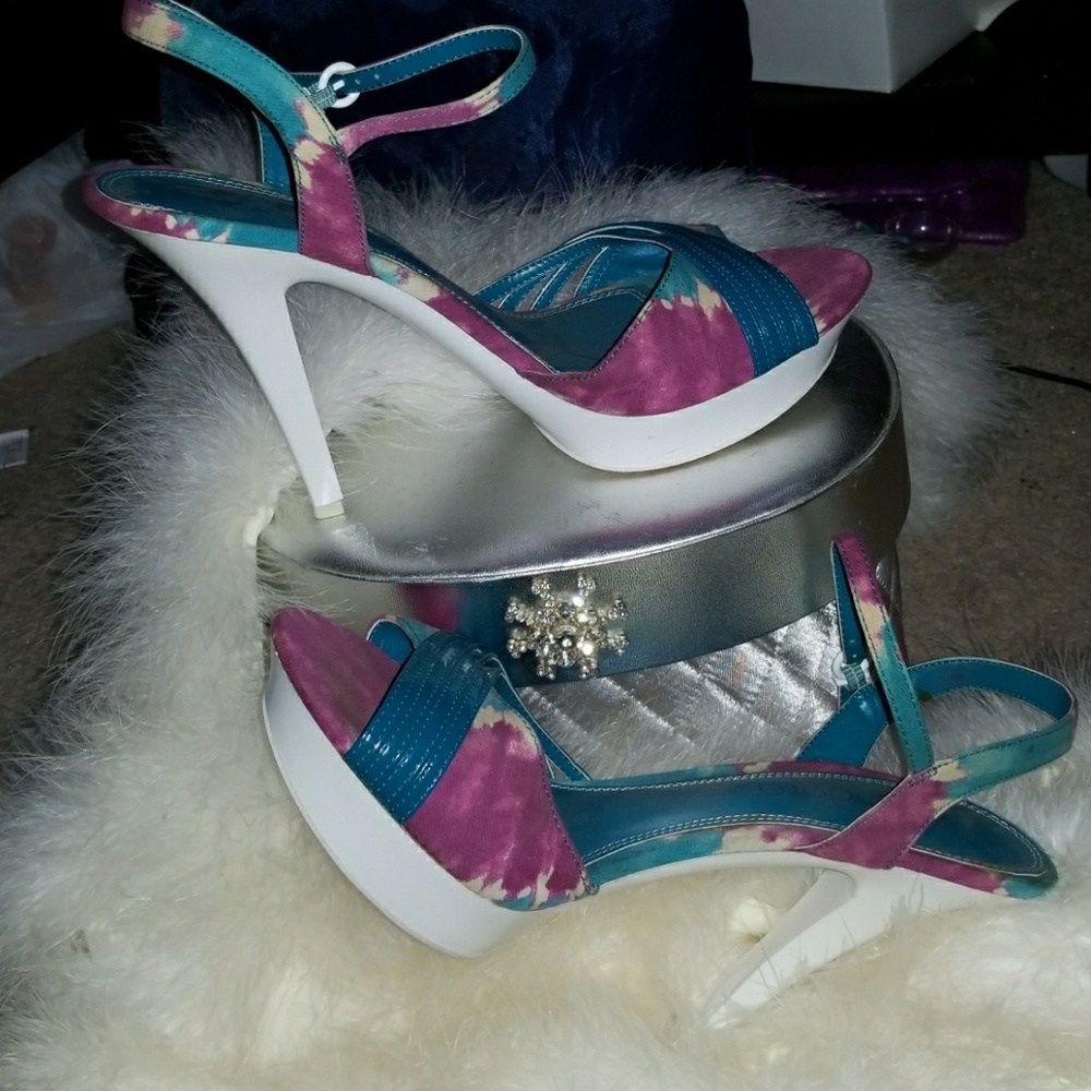 Teal and Purple 5 1/2" heels