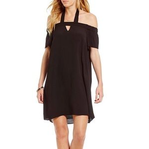 1. STATE Halter Off the Shoulder Shift dress.