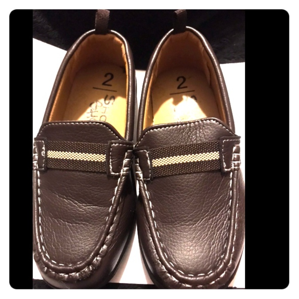 Brown Little Boys Driver-Style Shoes