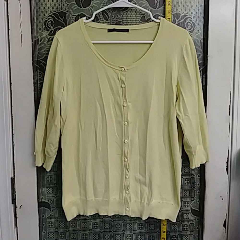 Yellow cardigan