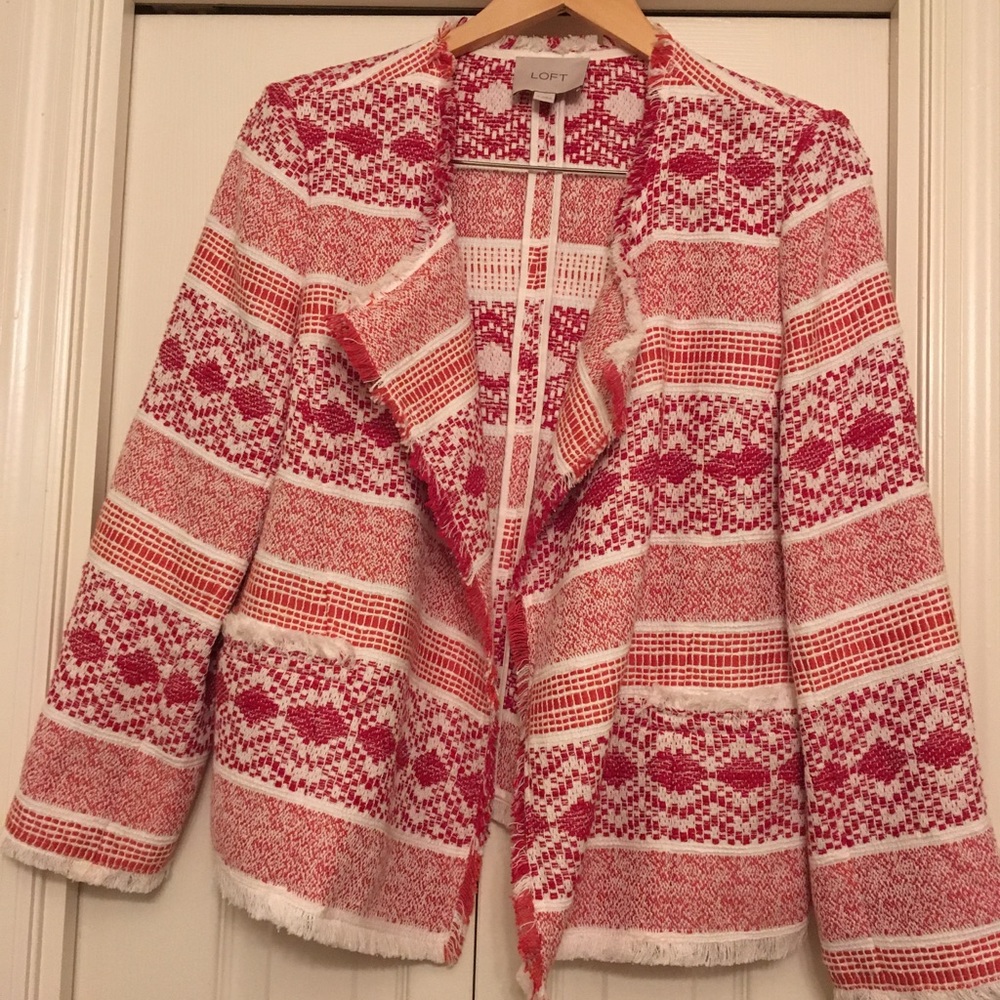 Loft blazer with fringe