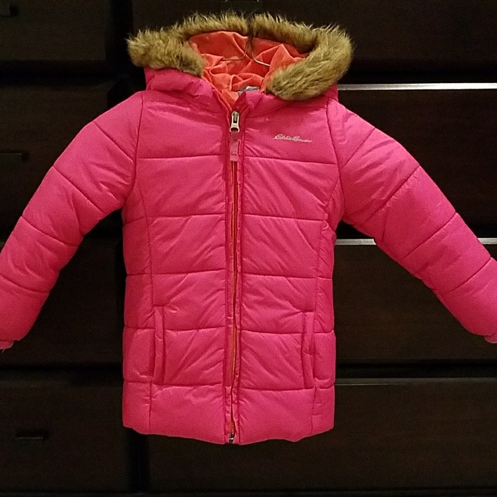 Eddie Bauer hot pink puffer coat