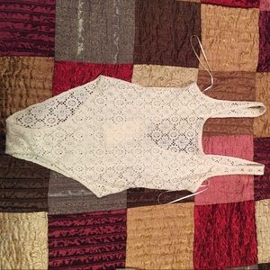 Knit crochet body suit