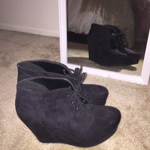 Wedge ankle booties