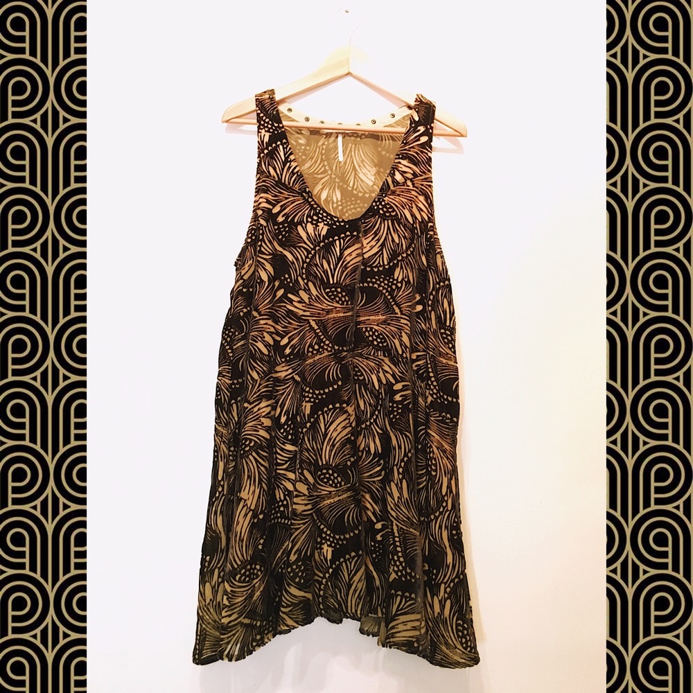 Free People Ellie Burnout Velvet Mini Dress NWOT
