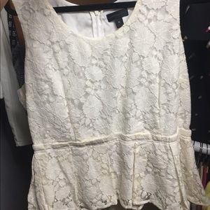 White peplum top