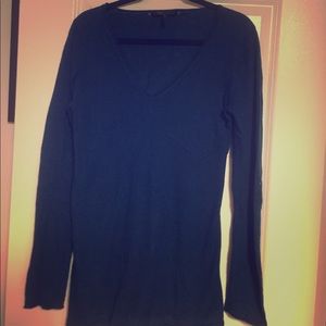 BCBG cashmere V-neck striped sweater.