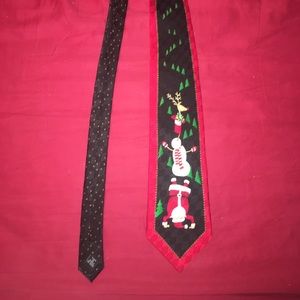 Santa Snowman Reindeer Tie