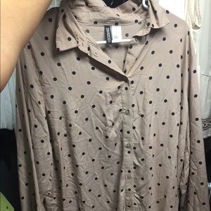 Polka dot button down
