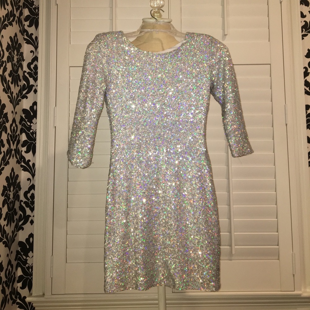 Silver Sequined Dress
