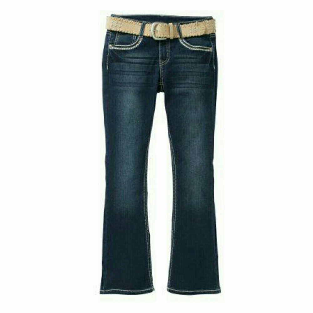 Girls Belted Jeans