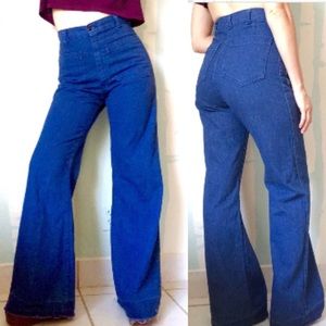 VTG 70s Ultra High Waist Navy Issue Denim Jeans