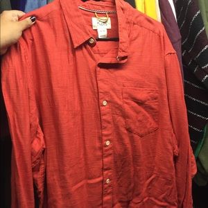 Orange long button down