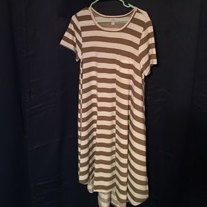 Lularoe Medium Carly bronze stripes