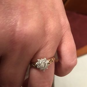 Heart diamond size 6 1/2 ring