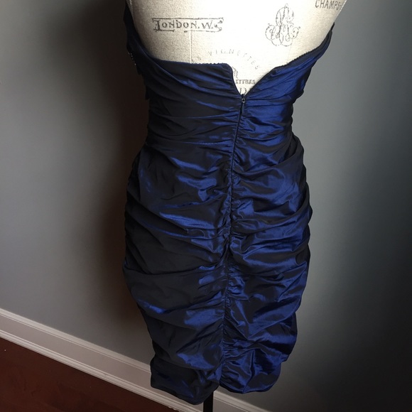 Strapless Rouched Cocktail Dress - Picture 4 of 7