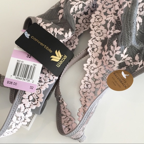 NWT Wacoal bra - so pretty - grey and pink! - Picture 7 of 7