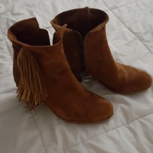 Sam Edelman leather fringe boots