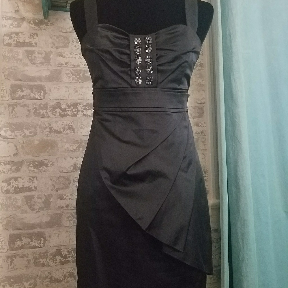 Bcbg satin black dress
