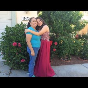 Wine colored prom dress