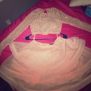 Pink 2 piece homecoming dress