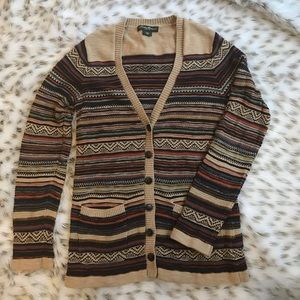 Multicolored Eddie Bauer cardigan sweater