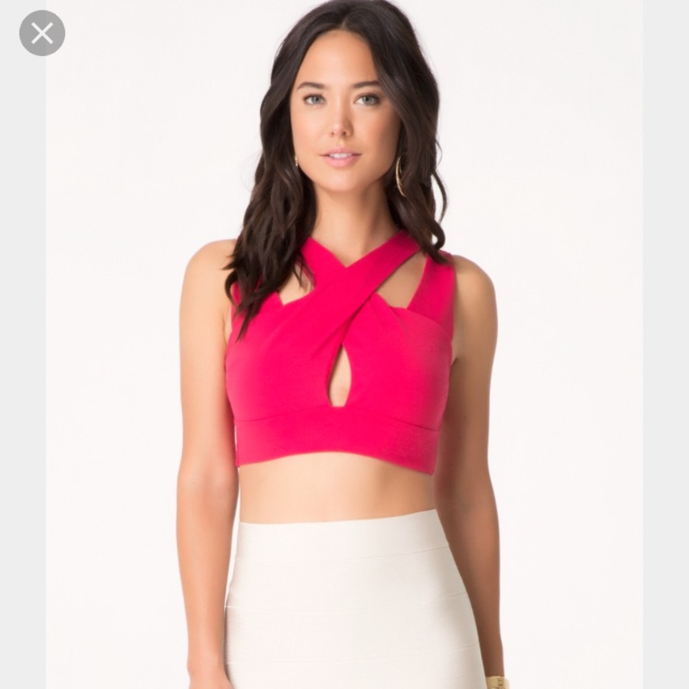 Cross front crop top bebe