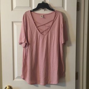 Cotton V neck top