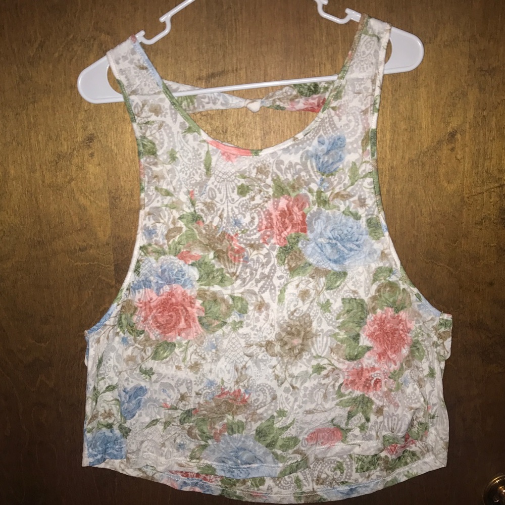 Floral Crop Tank Top