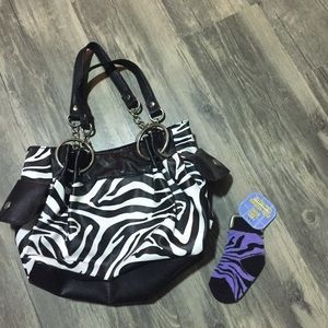 Zebra print purse and matching Change sock purse